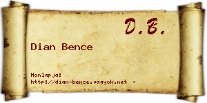 Dian Bence névjegykártya